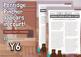 Newspapers are designed to share important information with people about what is going on in the world. Year 6 Model Text Newspaper Report Goldilocks P6 Grade 5 5th Class Grammarsaurus