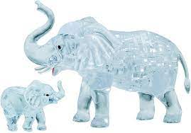 Owning an elephant may not be possible because they can't fit through the front door but now it's possible! Amazon Com Bepuzzled Original 3d Crystal Jigsaw Puzzle Elephant Baby Animal Assembly Brain Teaser Fun Model Toy Gift Decoration For Adults Kids Age 12 Up 46piece Level 1 Elephant