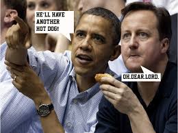 Two years later, he got confused and tried to eat one sideways with president obama. Obama Cameron Eating Hotdogs Together Is Simply Adorable