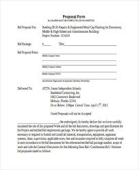 In the event that the proposal is not well designed with respect to the specifications, if they are too narrow and detailed, creativity and innovation may be limited. Free 38 Sample Blank Proposal Forms In Pdf Excel Ms Word