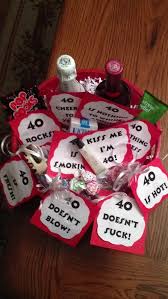 40th Birthday Gift Baskets For Him 40 Birthday Gift Basket Ideas 40th Birthday Gifts 40th Birthday Decorations 40th Birthday Presents