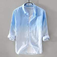 Gradient Linen Shirt Xl In 2021 Linen Shirt Men Summer Linen Shirt Linen Shirt