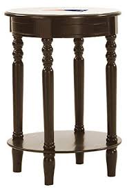 Round Table Top Cappuccino Espresso Finish Night Stand End Table Featuring Your Favorite Football Team Logo Patriots Round Table Top End Tables Table