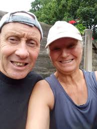 Improving running man upper body form