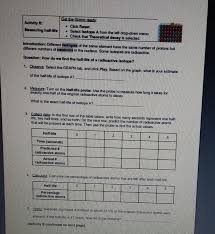 Student exploration half life gizmo answers ncpdev. Student Exploration Half Life Vocabulary Daughter Chegg Com