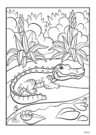 Sur l'image le crocodile surveille ses petits. Coloriage Le Crocodile Tidou Fr
