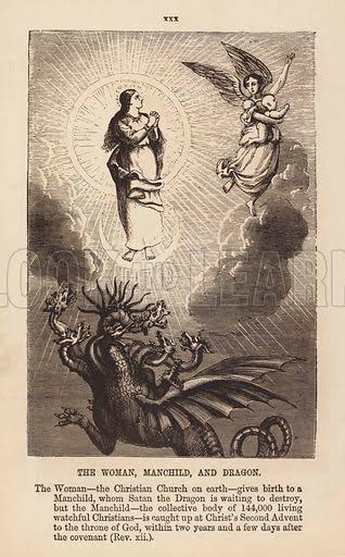 The woman, manchild and dragon stock image | Look and Learn