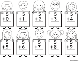 addition kindergarten math worksheet coloring page printable