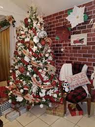 Red Truck Buffalo Plaid Rustic Christmas Tree Red Truck Christmas Farmhouse Christmas Tr Christmas Tree Themes Glam Christmas Tree Patriotic Christmas Tree