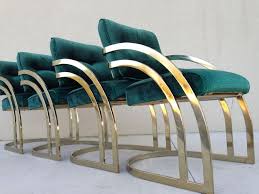 4 Curved Brass Cantilever Dining Chairs In Manner Of Milo Baughman Cantilever Dining Chair House Furniture Design Sofa Decor