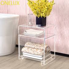 Easy to put together by oceans these were just the size i needed for two bedside tables. Waterfall Clear Acrylic Nightstand With A Storage Basket Lucite Bathroom Tables Buy At The Price Of 385 00 In Aliexpress Com Imall Com