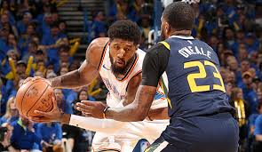 The utah jazz faced the oklahoma city thunder on friday 27th. Nba Playoffs Paul George Brandheiss Gegen Jazz Thunder Gewinnen Spiel Eins