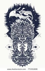 Ancient Aztec Totem And Eagle Birds Mexican God Ancient Mayan Civilization Indian Mayan Carved In Stone Tattoo Art Mayan Tattoos Stone Tattoo Ancient Aztecs