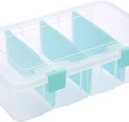 BTSKY Clear Plastic Dividing Storage Box with 4 Compartments Adjustable  Storage Bin with Lid Plastic Craft Storage Container Multipurpose Sewing  Box ...
