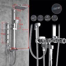 Online Shop Black Shower System Height Adjustable Massage Jet Shower Mixers Rainfall Shower Head Brass Bidet Sp Shower Systems Shower Mixer Taps Shower Massage