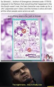 So Shindol L. (Author of Emergence (nhentai code :177013) released in his  Patreon that everything that