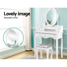 Multifunctional storage storage makeup table. Dressing Table Stool Mirror Jewellery Cabinet 4 Drawers White Organizer Buy Dressing Tables 9355720024876