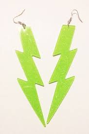 Pin By Piinktus On Look Neon Accessories Lightning Bolt Earrings Green Tassel Earrings