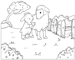 This is a nice coloring page of spring. Coloring Page Sheep And Lamb