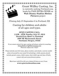 So i live close to a city where lots of movies are filmed, but how do i find and open casting call for extras? Open Casting Call For Extras For Disney Movie Filming In Portland Ore Kiro 7 News Seattle