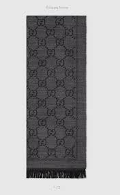 Gucci Echarpe En Maille Avec Jacquard Gg Jacquard Gucci Echarpe