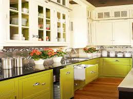 two tone kitchen cabinets on a colorful