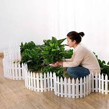 Deemoshop 50x29cm Pack Plastic Fence Courtyard Indoor Garden Fence Kindergarten Flower Garden Vegetable White Decorati Small Fence Garden Fence Backyard Fences