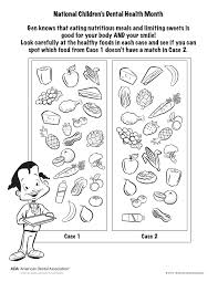 Eating Healthy Is Good For Overall And Oral Health Play This Fun Matching Game With Your Kid Fun Worksheets For Kids Dental Health Personal Hygiene Worksheets