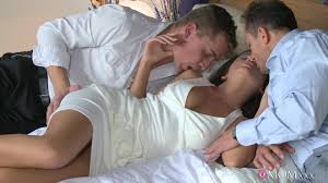 Two fellows give hot MILF Linet Slag the sexual escape she had a taste for  - XBabe video