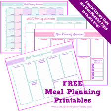 meal planning pages grocery lists