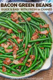 Green Beans With Bacon Made With Green Beans Bacon And Seasoning Are Fresh Crisp And Savory Ready I Green Bean Recipes Bean Recipes Green Beans With Bacon