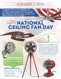 National Ceiling Fan Day Save Energy Wall Fans Ceiling Fan
