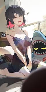 Rule 34 Dev - 1girl 1other absurdres alarm_clock arms_between_legs  backlighting bangboo_(zenless_zone_zero) bare_arms bare_legs bare_shoulders  barefoot black_hair black_negligee blurry blurry_foreground breasts  cleavage clock closed_eyes collarbone ...