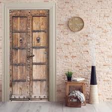 Livraison Gratuite 3d En Bois Modele De Porte Porte Stickers Muraux Chambre Decor A La Maison Affiche Pvc E Autocollants De Porte Stickers Muraux Porte En Bois
