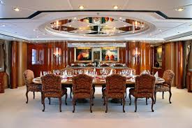The 0.75 thick beveled glass top highlights the contemporary a large dining room table, comprising 12 places, will create a magnificent place for the whole family to gather and share the meal. Dining Image Gallery Alfresco Dining Dining Luxury Yacht Browser By Charterworld Superyacht Charter