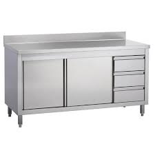 A stainless steel prep table with sink helps your kitchen staff to perform their prep work safely and efficiently. Metallic Grey Rushabh Steel Ss Kitchen Counter Table Id 16277811048