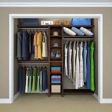 Closetmaid Impressions Basic 48 In W 108 In W Chocolate Wood Closet System 33016 The Home Depot Wood Closet Systems Diy Closet System Closet System