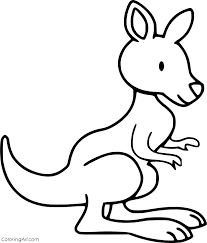 Cute baby kangaroo coloring page. Simple Baby Kangaroo Coloring Page Coloringall