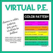 Color Pattern Fitness Game Virtual Pe Distance Learning Pe At Home Distance Learning Workout Games Physical Education Lessons