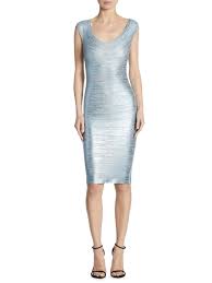 Herve Leger Metallic Bodycon Dress Smoke Combo Medium Bandage Dress Metallic Cocktail Dresses Herve Leger