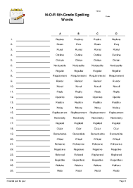 n o r 6th grade spelling words spelling test quickworksheets