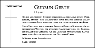 Traueranzeigen von Gudrun Gerth