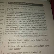 Tentukan Bagian Kutipan Karya Ilmiah Tersebut Sertakan Alasannya Brainly Co Id