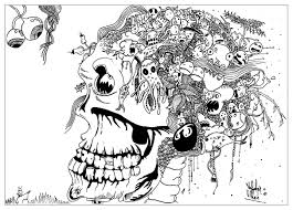 Hoping these train pictures to color will not be a cause of disappointment at all to all anticipating and eager mommies. Printable Skull Coloring Pages Ideas Skull Coloring Pages Doodle Art Posters Doodle Art
