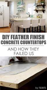 Diy Feather Finish Concrete Countertops And How They Failed Us Diy Concrete Countertops Concrete Countertops Feather Finish Concrete Countertops