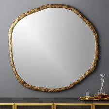 With lowes wide range you can share one mirror or have two side by side lowes has bathroom vanity mirrors in any shape you want octagonal arch square round and more. Abel Brass Round Wall Mirror 48 Reviews Cb2
