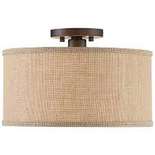 See more ideas about flush mount, light fixtures flush mount, flush mount chandelier. Adams Burlap Drum Shade Ceiling Lights Set Of 2 10d27 Lamps Plus