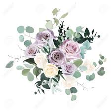 Yellow and purple roses wedding bouquets. Dusty Violet Lavender Mauve Antique Rose Purple Pale And Ivory Yellow Flowers Vector Design Wedding Bouquet Eucalyptus Greenery Floral Pastel Watercolor Style Elements Are Isolated And Editable Royalty Free Cliparts Vectors And