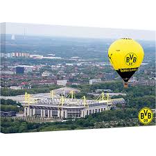 Contextual translation of leinwandbild into english. Leinwandbild Bvb Signal Iduna Park Heissluftballon 100 X 70 Cm Fussballverein Borussia Dortmund Mytoys