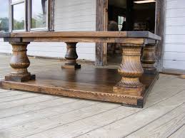 48x48x19 Dark Walnut Wood Finish Balustrade Coffee Table Beautiful Chunky Legs Completely Handcrafted Coffee Table Walnut Wood Wood Finish